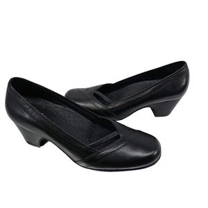 Clarks Artisan Black Leather Low Heel Shoes 8